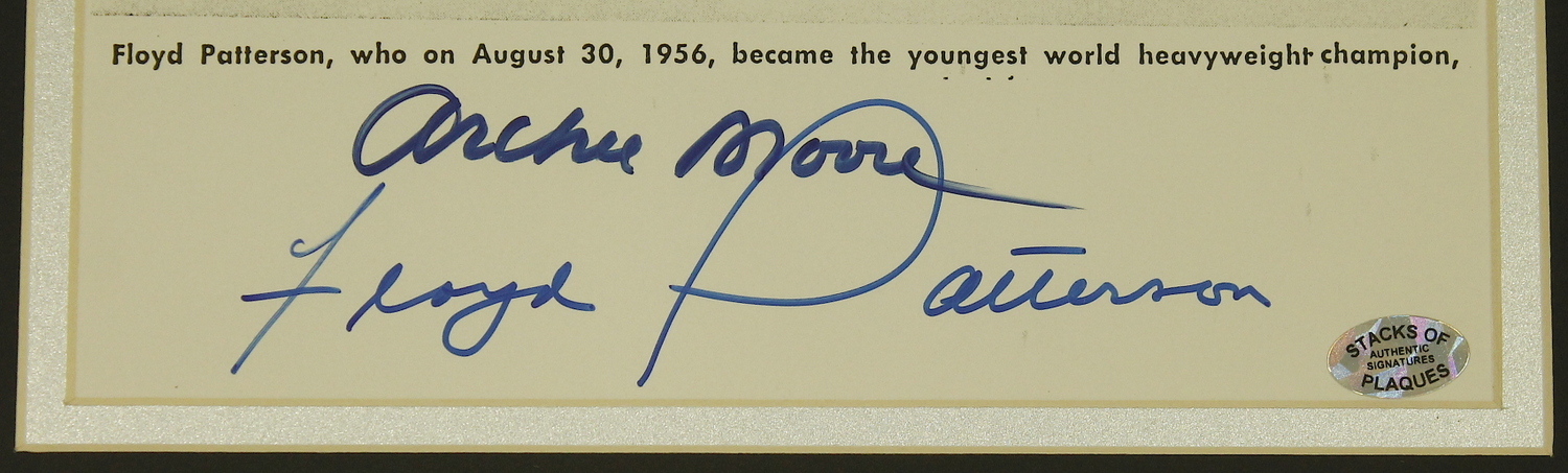 Floyd Patterson & Archie Moore Signed 16x20 Custom Framed Photo Display (SOP COA) at PristineAuction.com Floyd Patterson & Archie Moore Signed 16x20 Custom Framed Photo Display (SOP COA) at PristineAuction.com