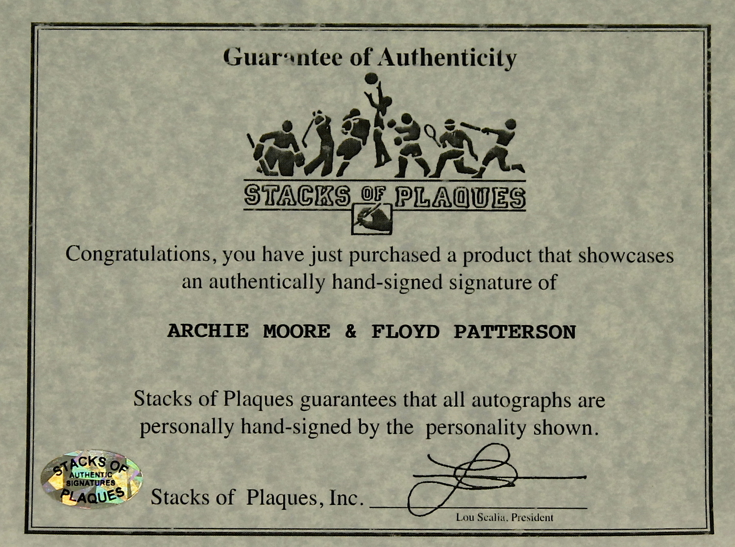 Floyd Patterson & Archie Moore Signed 16x20 Custom Framed Photo Display (SOP COA) at PristineAuction.com Floyd Patterson & Archie Moore Signed 16x20 Custom Framed Photo Display (SOP COA) at PristineAuction.com