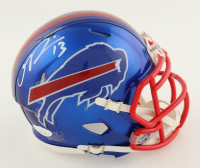 Gabriel Davis Signed Bills Flash Alternate Speed Mini Helmet (JSA) at PristineAuction.com