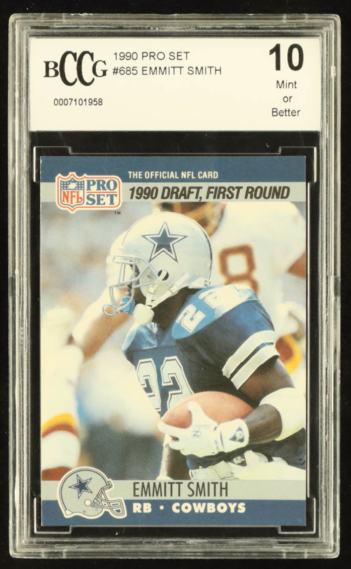Emmitt Smith 1990 Pro Set #685 RC (BCCG 10) at PristineAuction.com Emmitt Smith 1990 Pro Set #685 RC (BCCG 10) at PristineAuction.com