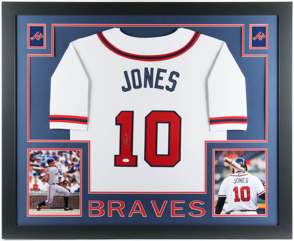 Chipper Jones Signed Custom Framed Jersey Display (JSA) at PristineAuction.com Chipper Jones Signed Custom Framed Jersey Display (JSA) at PristineAuction.com