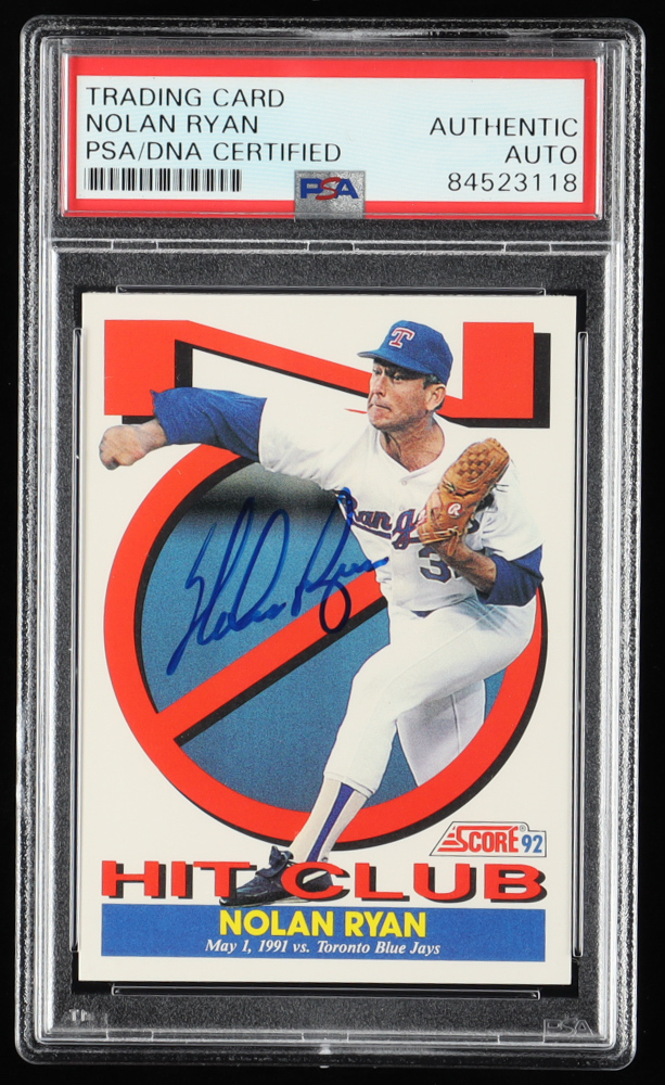 Nolan Ryan Signed 1992 Score #425 No Hit Club (PSA) at PristineAuction.com Nolan Ryan Signed 1992 Score #425 No Hit Club (PSA) at PristineAuction.com