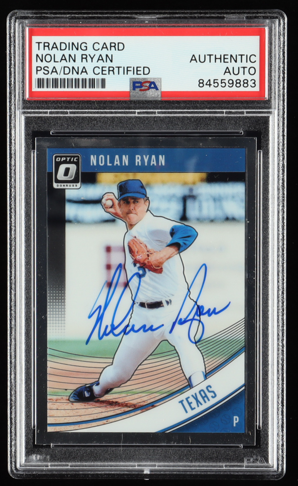 Nolan Ryan Signed 2018 Donruss Optic #152 (PSA) at PristineAuction.com Nolan Ryan Signed 2018 Donruss Optic #152 (PSA) at PristineAuction.com