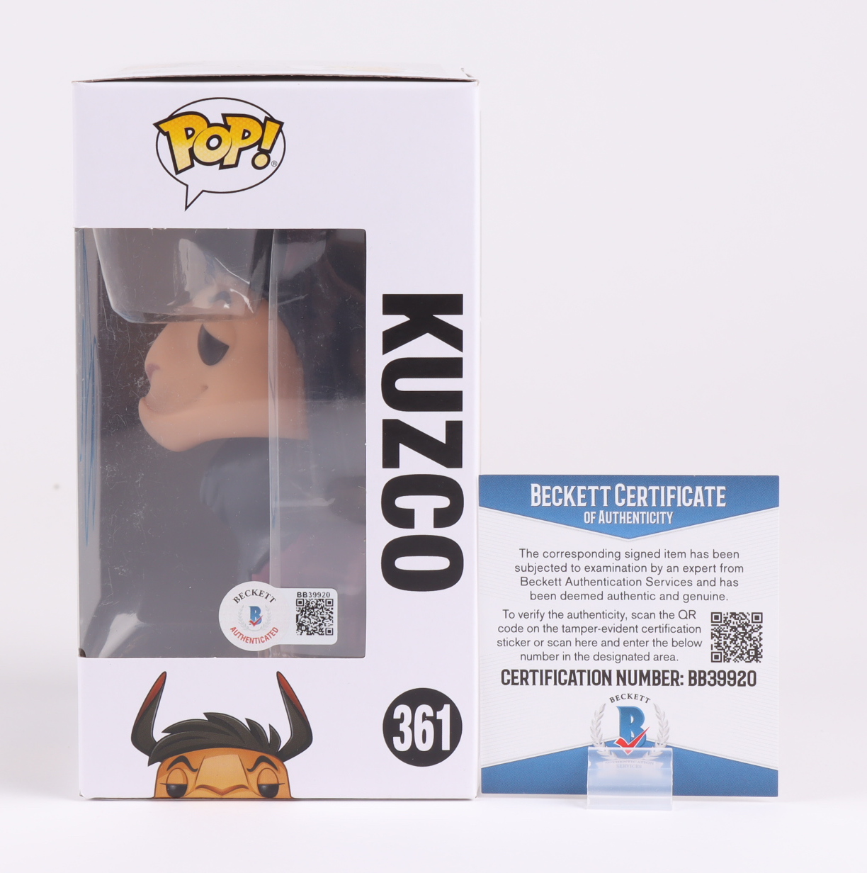 David Spade Signed Disney "The Emperor's New Groove" #361 Kuzco Funko Pop! Vinyl Figure (Beckett) at PristineAuction.com David Spade Signed Disney "The Emperor's New Groove" #361 Kuzco Funko Pop! Vinyl Figure (Beckett) at PristineAuction.com