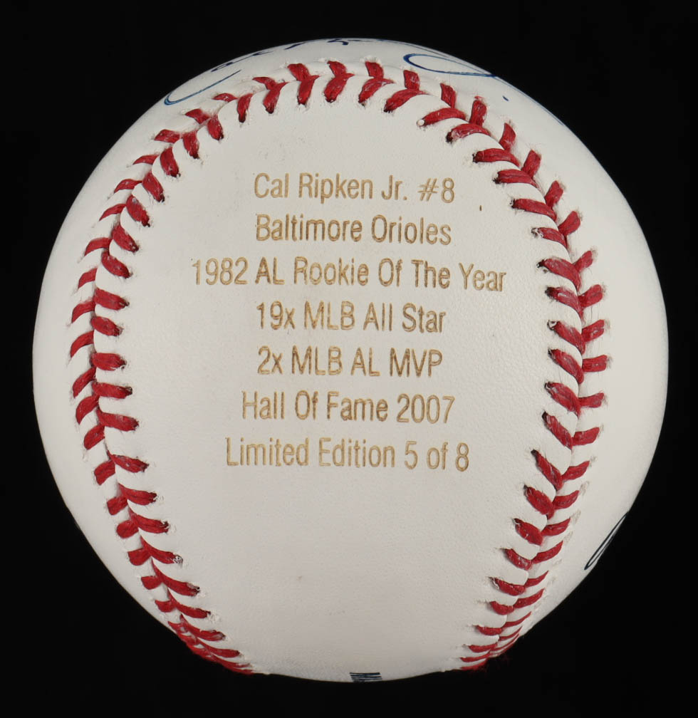 Cal Ripken Jr. Signed LE OML Commemorative Baseball (JSA) at PristineAuction.com Cal Ripken Jr. Signed LE OML Commemorative Baseball (JSA) at PristineAuction.com