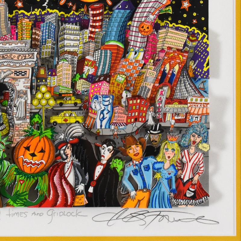 Charles Fazzino Signed "Ghost, Good Times and Gridlock (Yellow)" Numbered LE 24x18 Custom Framed 3D Silk Screen (PA) at PristineAuction.com Charles Fazzino Signed "Ghost, Good Times and Gridlock (Yellow)" Numbered LE 24x18 Custom Framed 3D Silk Screen (PA) at PristineAuction.com