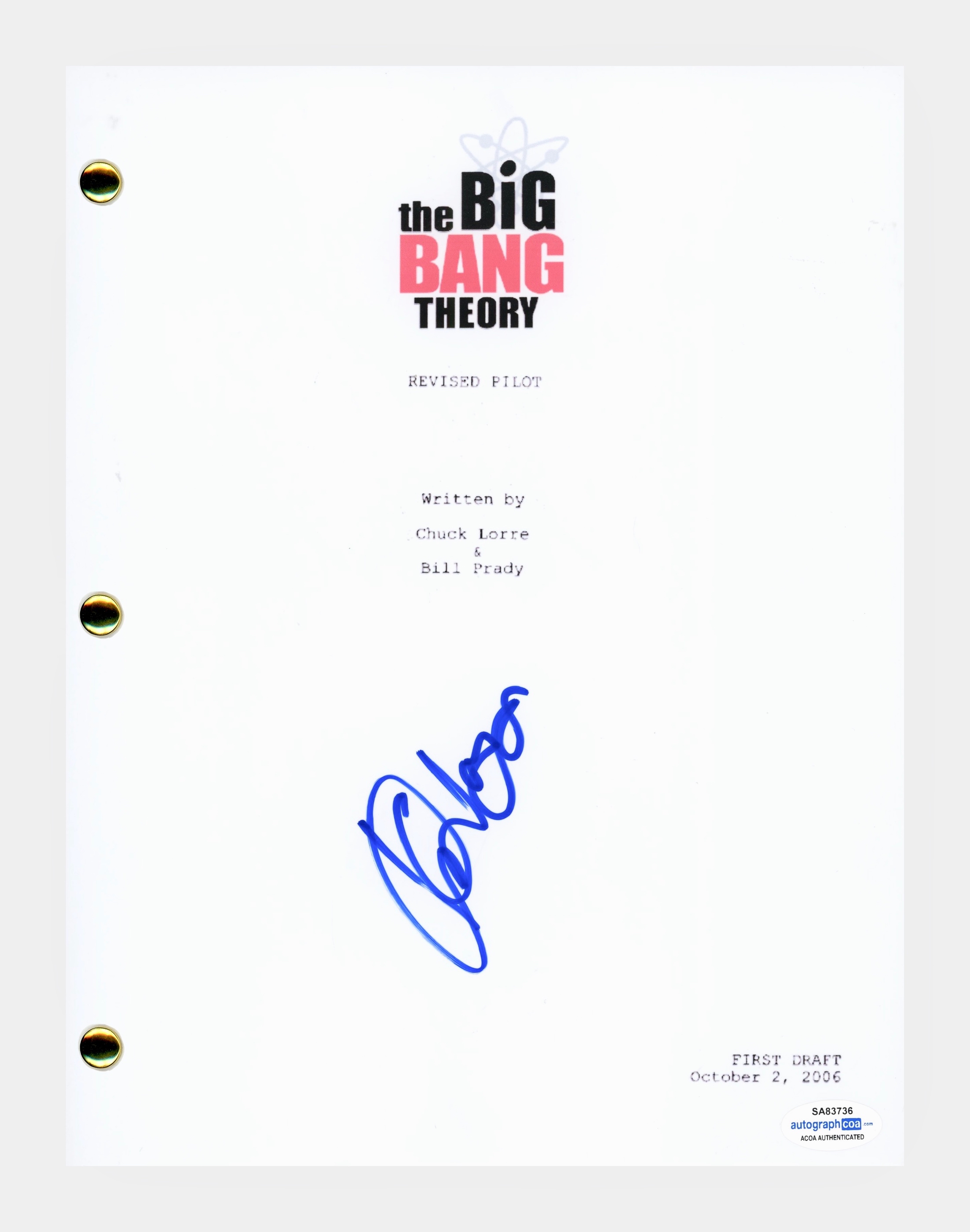 Kunal Nayyar Signed "The Big Bang Theory" Pilot Episode Script (AutographCOA) at PristineAuction.com Kunal Nayyar Signed "The Big Bang Theory" Pilot Episode Script (AutographCOA) at PristineAuction.com
