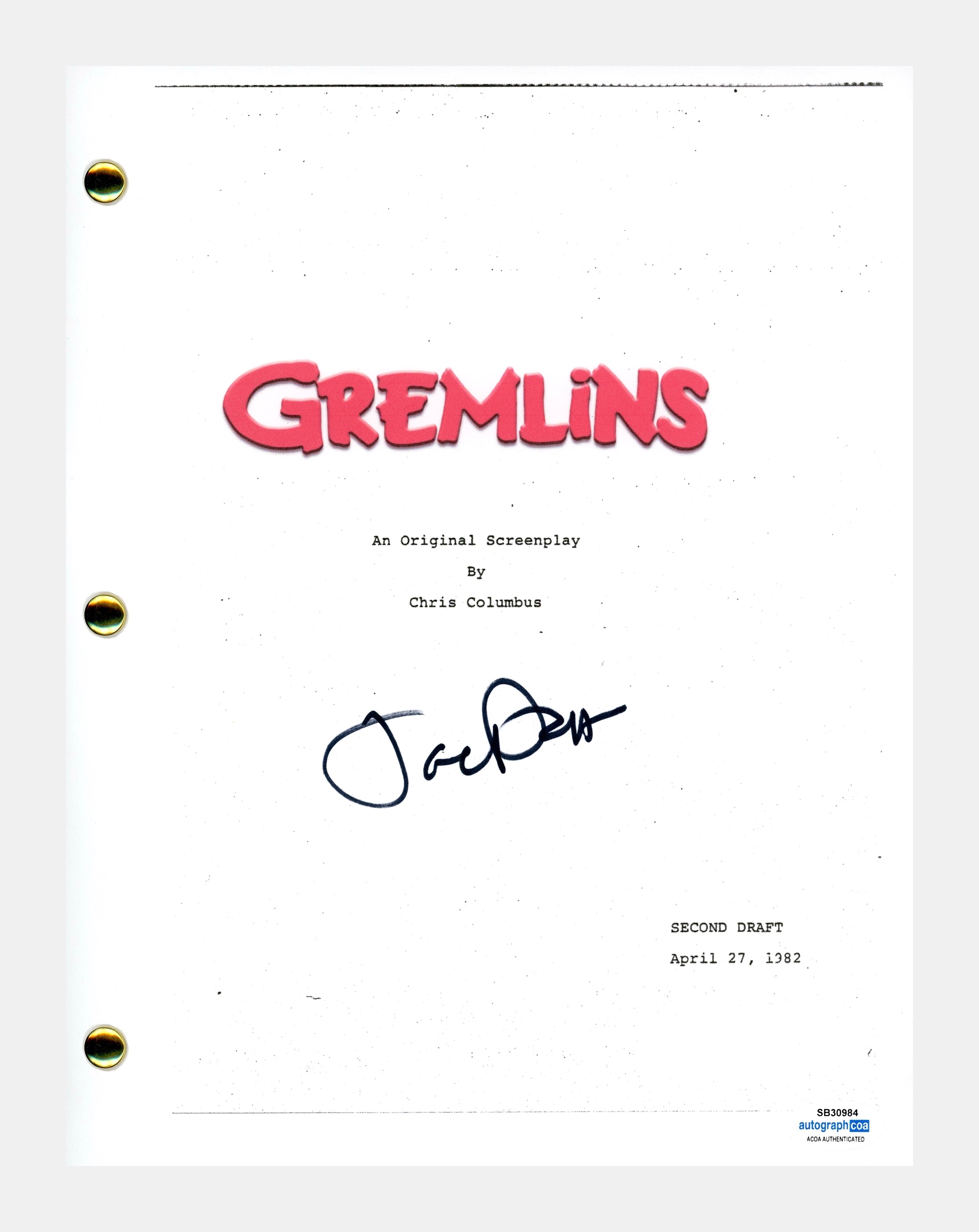 Joe Dante Signed "Gremlins" Movie Script (AutographCOA) at PristineAuction.com Joe Dante Signed "Gremlins" Movie Script (AutographCOA) at PristineAuction.com