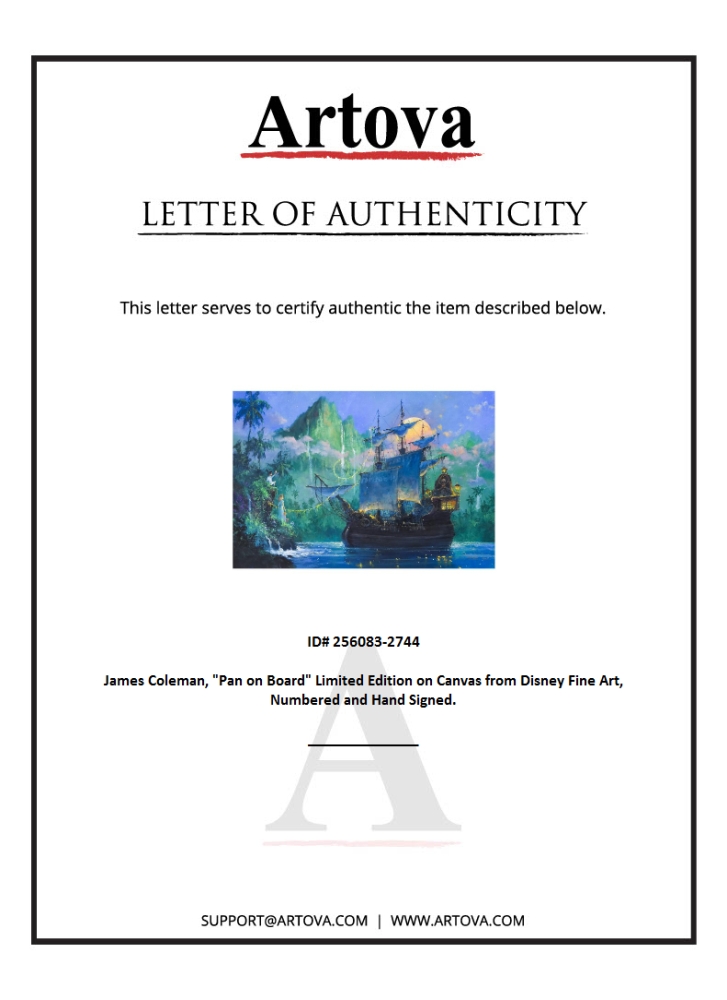 "Pan on Board" LE 36x24 Giclee on Canvas by James Coleman (Artova) at PristineAuction.com "Pan on Board" LE 36x24 Giclee on Canvas by James Coleman (Artova) at PristineAuction.com