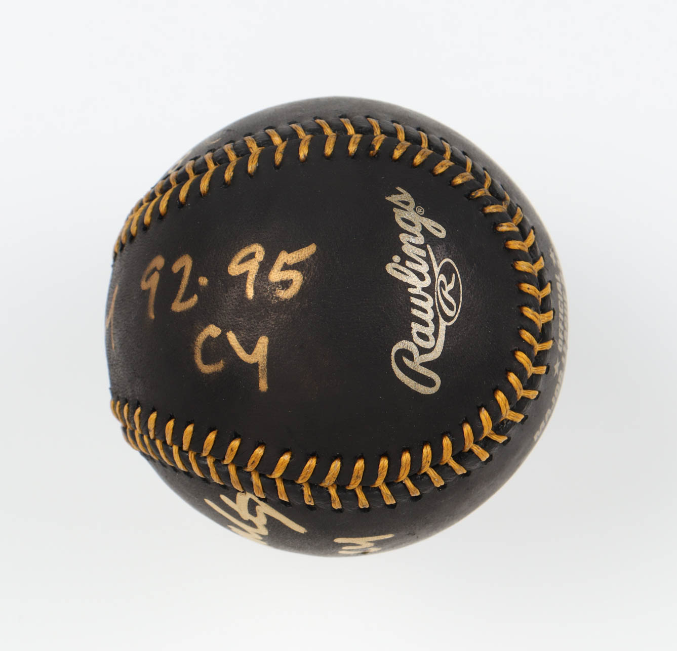 Greg Maddux, Tom Glavine & John Smoltz Signed OML Black Leather Baseball with (3) Cy Young Award Year Inscriptions (Radtke) at PristineAuction.com Greg Maddux, Tom Glavine & John Smoltz Signed OML Black Leather Baseball with (3) Cy Young Award Year Inscriptions (Radtke) at PristineAuction.com