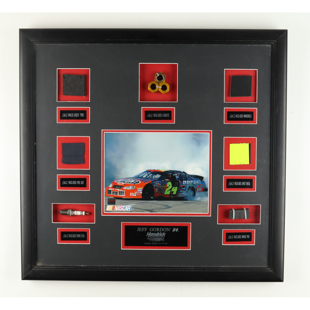 Jeff Gordon LE NASCAR 24x25x1.5 Custom Framed Shadow Box Display with