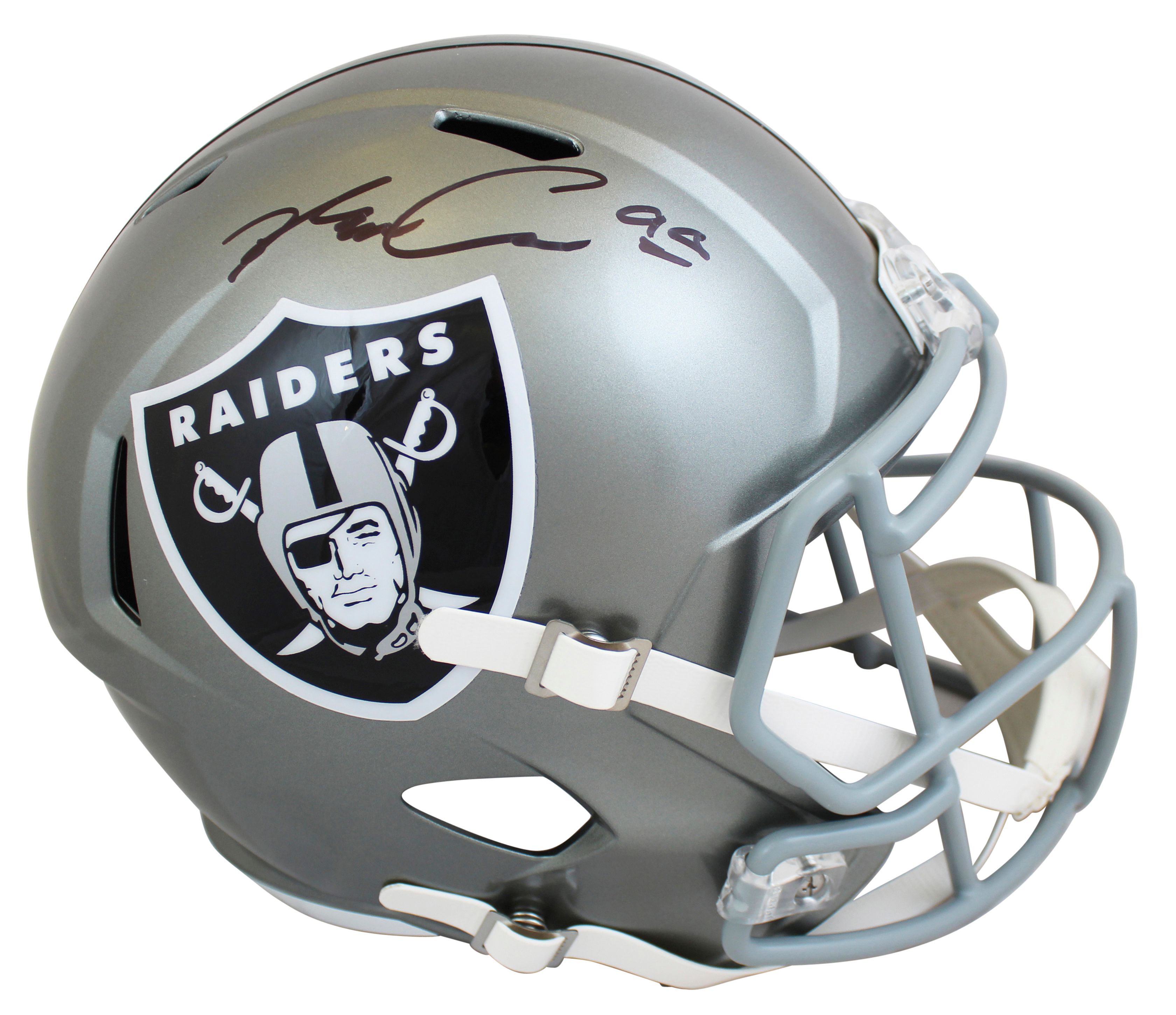 Maxx Crosby Signed Raiders Full-Size Flash Alternate Speed Helmet (Beckett) at PristineAuction.com Maxx Crosby Signed Raiders Full-Size Flash Alternate Speed Helmet (Beckett) at PristineAuction.com