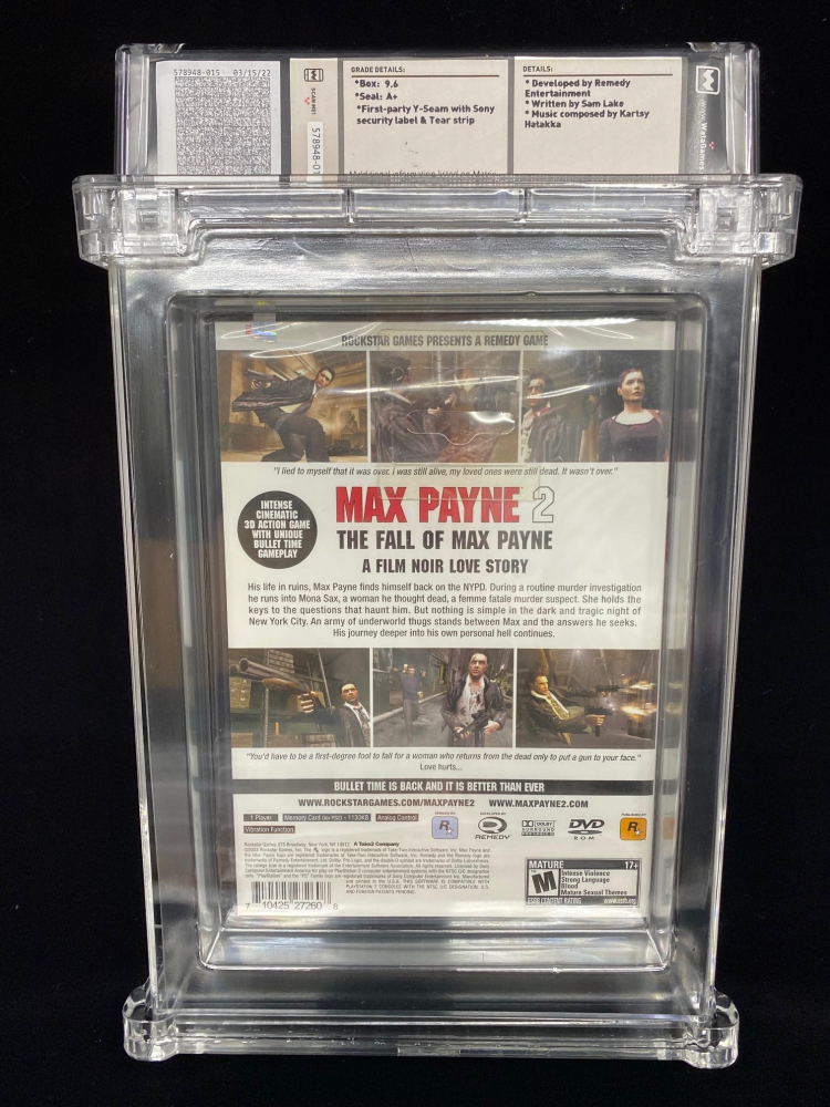 Max Payne 2: The Fall of Max Payne Playstation 2 (9.6 A+ WATA) at PristineAuction.com Max Payne 2: The Fall of Max Payne Playstation 2 (9.6 A+ WATA) at PristineAuction.com