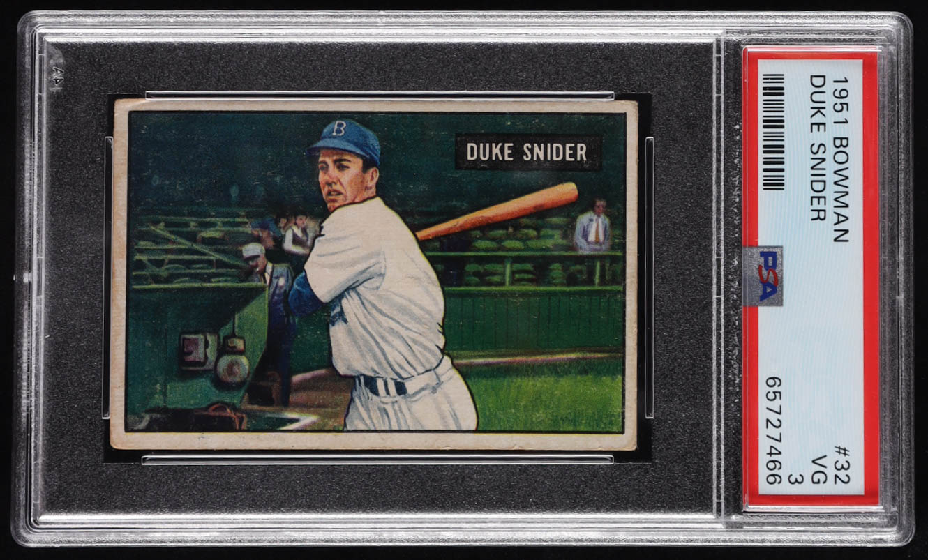 Duke Snider 1951 Bowman #32 (PSA 3) at PristineAuction.com Duke Snider 1951 Bowman #32 (PSA 3) at PristineAuction.com