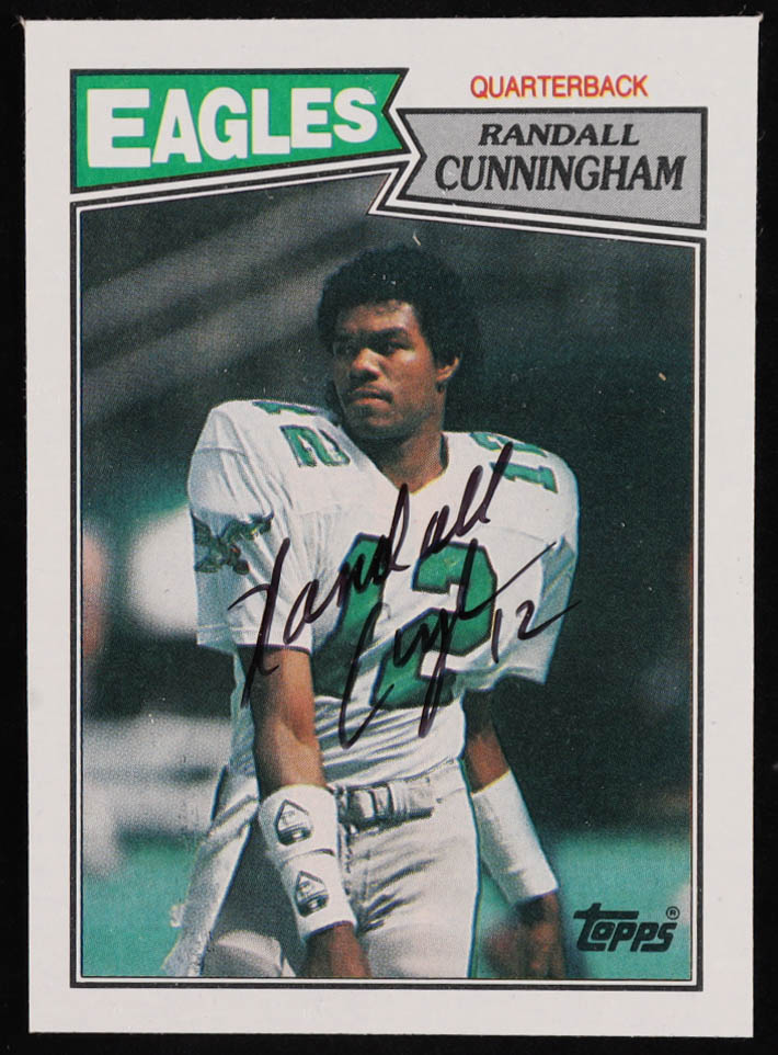 Randall Cunningham Signed 1987 Topps #296 RC (CAS) at PristineAuction.com Randall Cunningham Signed 1987 Topps #296 RC (CAS) at PristineAuction.com
