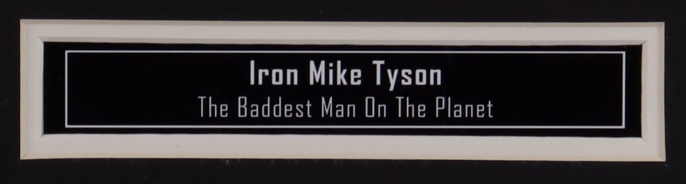 Mike Tyson Signed "Iron Mike" 35x43 Custom Framed Boxing Shorts Display (JSA & Tyson) at PristineAuction.com Mike Tyson Signed "Iron Mike" 35x43 Custom Framed Boxing Shorts Display (JSA & Tyson) at PristineAuction.com