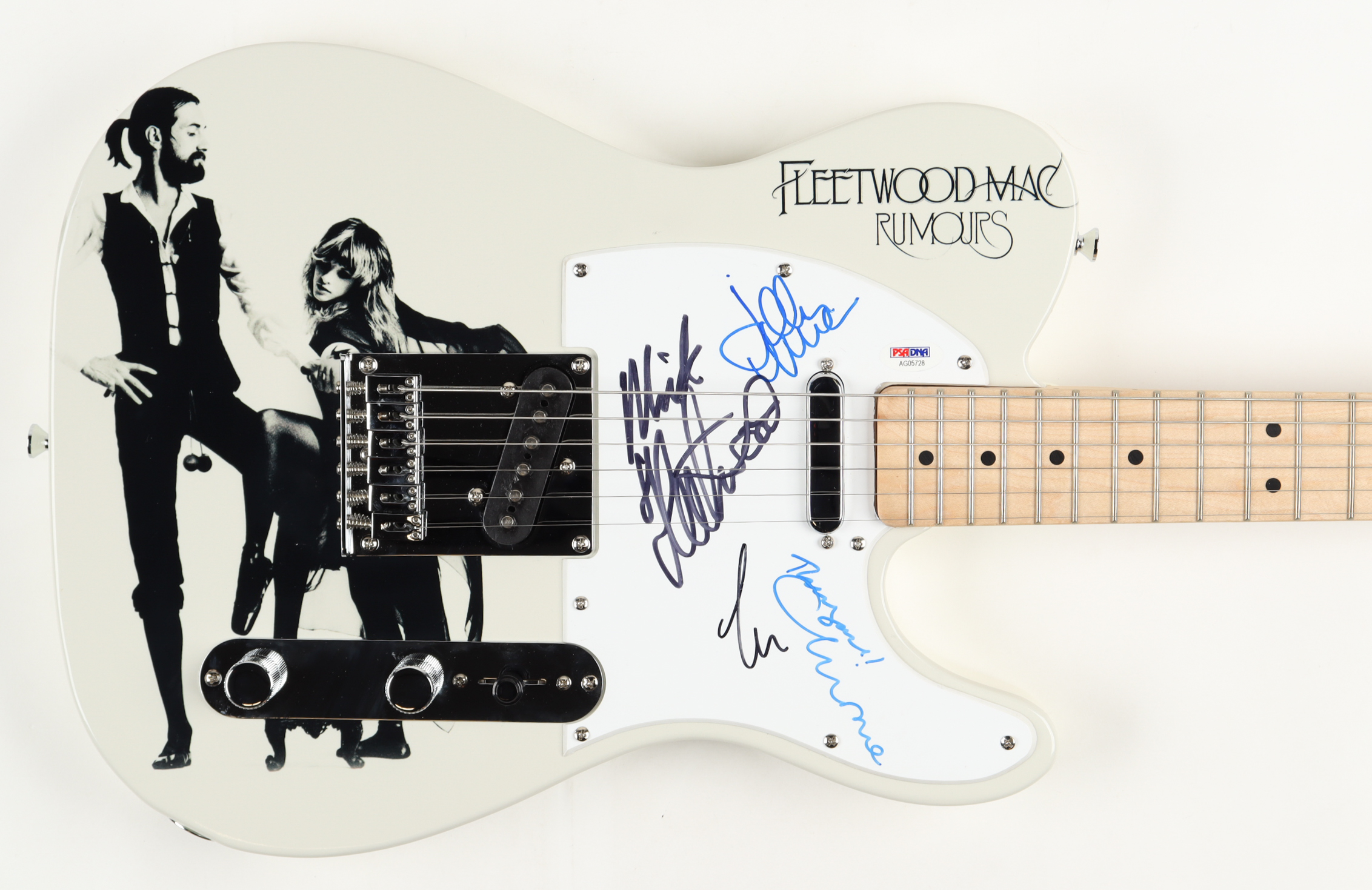 Mick Fleetwood, John McVie, Christine McVie, & Lindsey Buckingham Band-Signed "Rumors" 38.5" Electric Guitar (PSA) at PristineAuction.com Mick Fleetwood, John McVie, Christine McVie, & Lindsey Buckingham Band-Signed "Rumors" 38.5" Electric Guitar (PSA) at PristineAuction.com