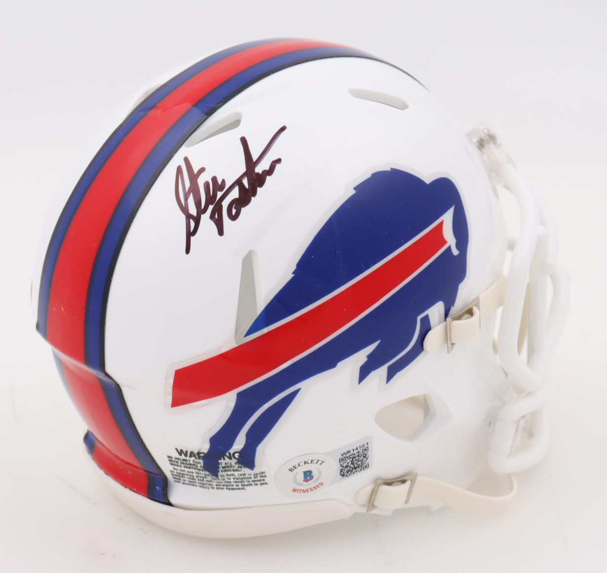 Steve Tasker Signed Bills Speed Mini Helmet (Beckett) at PristineAuction.com Steve Tasker Signed Bills Speed Mini Helmet (Beckett) at PristineAuction.com