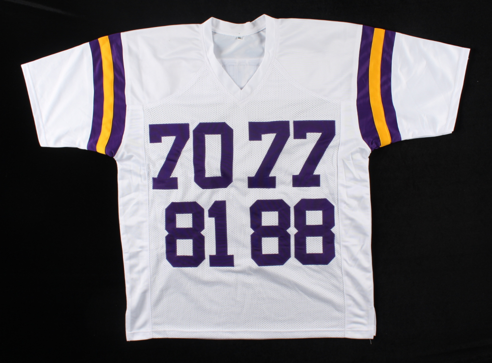"Purple People Eaters" Jersey Signed by (4) with Alan Page, Carl Eller, Jim Marshall, & Gary Larsen (Beckett) at PristineAuction.com "Purple People Eaters" Jersey Signed by (4) with Alan Page, Carl Eller, Jim Marshall, & Gary Larsen (Beckett) at PristineAuction.com