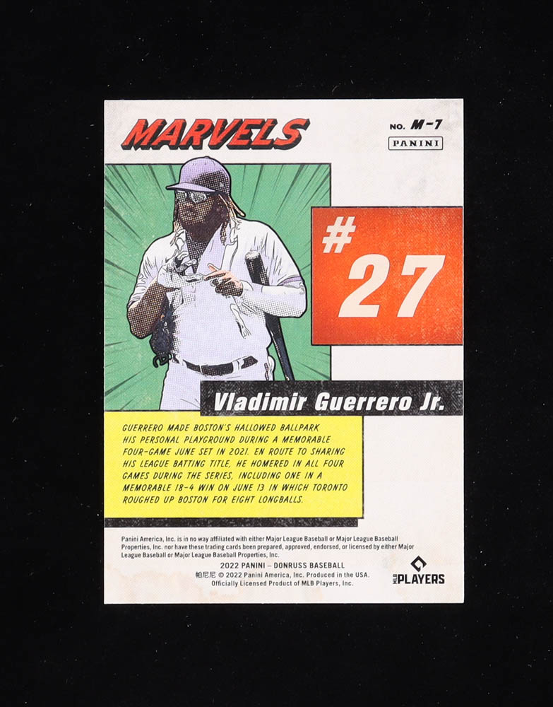 Vladimir Guerrero Jr. 2022 Donruss Marvels Vector #7 at PristineAuction.com Vladimir Guerrero Jr. 2022 Donruss Marvels Vector #7 at PristineAuction.com