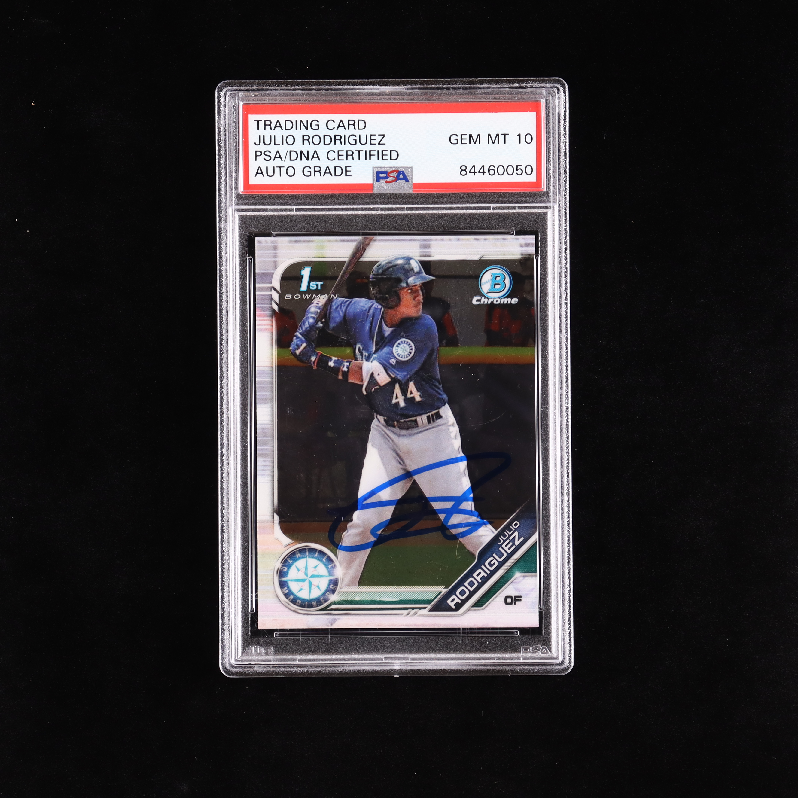 Julio Rodriguez Signed 2019 Bowman Chrome Prospects #BCP33 (PSA) at PristineAuction.com Julio Rodriguez Signed 2019 Bowman Chrome Prospects #BCP33 (PSA) at PristineAuction.com