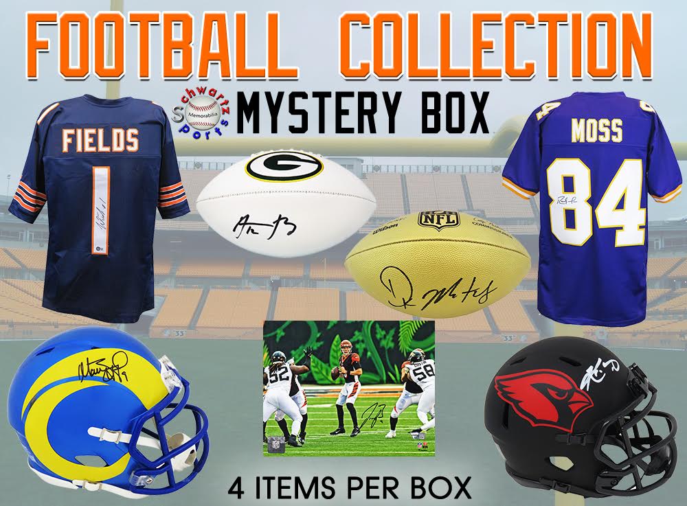 Schwartz Sports - Football Collection Mystery Box - Series 15 (Limited to 150) – (4 SIGNED ITEMS IN EVERY BOX!!) at PristineAuction.com Schwartz Sports - Football Collection Mystery Box - Series 15 (Limited to 150) – (4 SIGNED ITEMS IN EVERY BOX!!) at PristineAuction.com