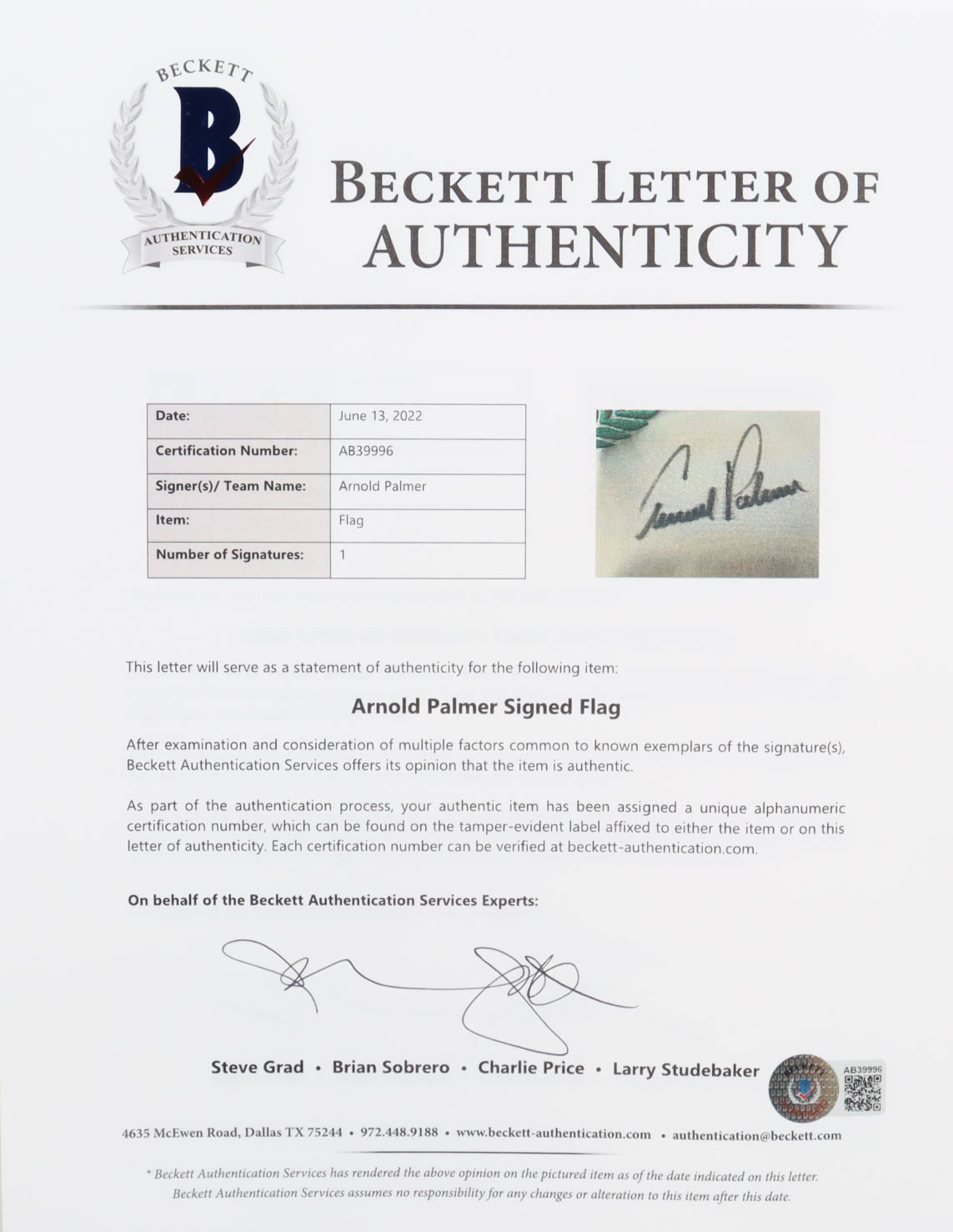 Arnold Palmer Signed Bay Hill Invitational Golf Pin Flag (Beckett) at PristineAuction.com Arnold Palmer Signed Bay Hill Invitational Golf Pin Flag (Beckett) at PristineAuction.com