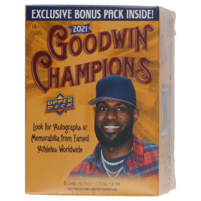 2021 Upper Deck Goodwin Champions Blaster Box with (7) Packs at PristineAuction.com 2021 Upper Deck Goodwin Champions Blaster Box with (7) Packs at PristineAuction.com