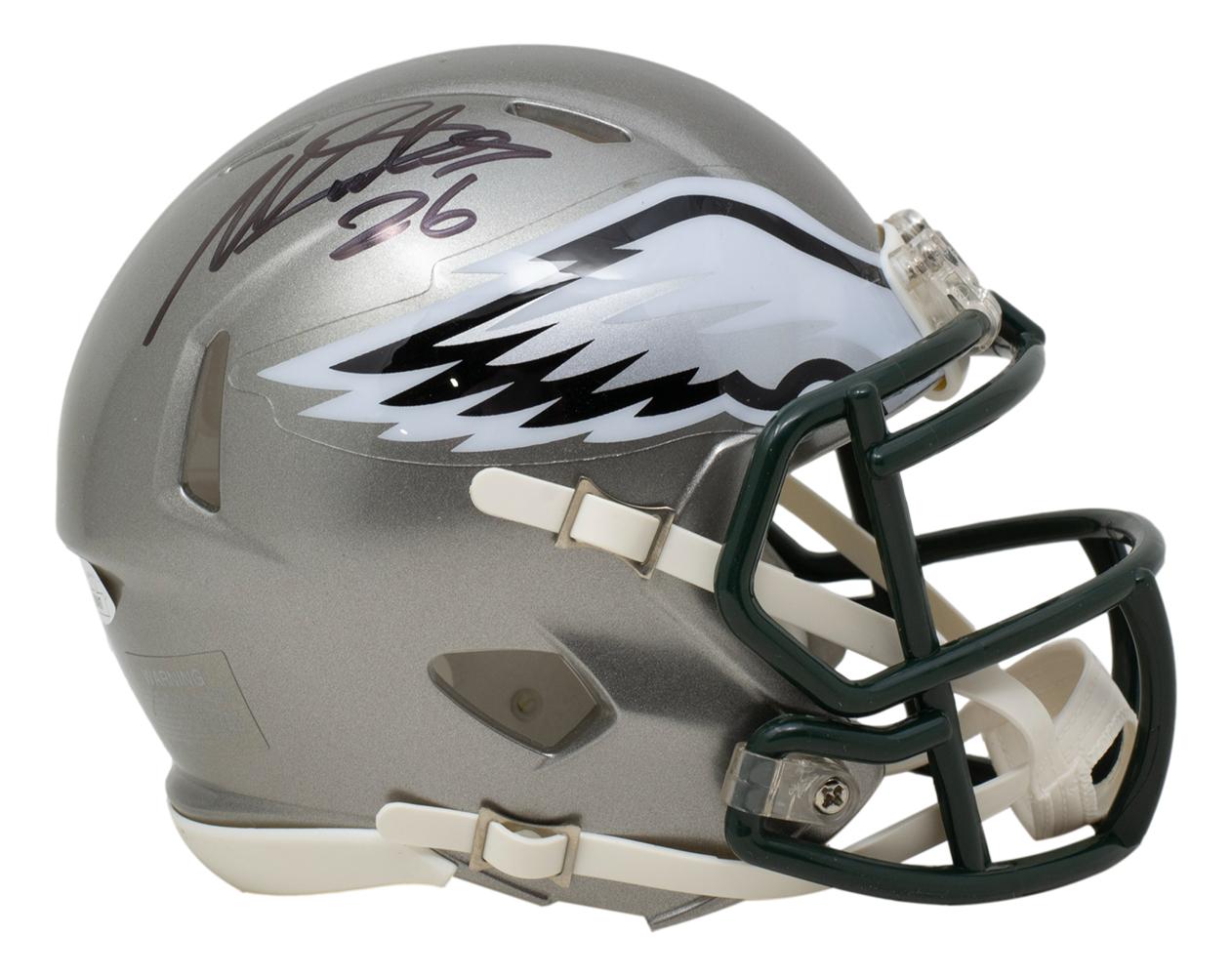 Miles Sanders Signed Eagles Flash Alternate Speed Mini Helmet (JSA) at PristineAuction.com Miles Sanders Signed Eagles Flash Alternate Speed Mini Helmet (JSA) at PristineAuction.com