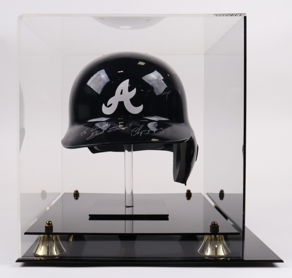 Chipper Jones Signed Braves FullSize Batting Helmet with Display Case
