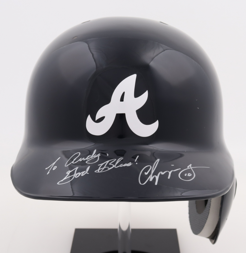 Chipper Jones Signed Braves FullSize Batting Helmet with Display Case
