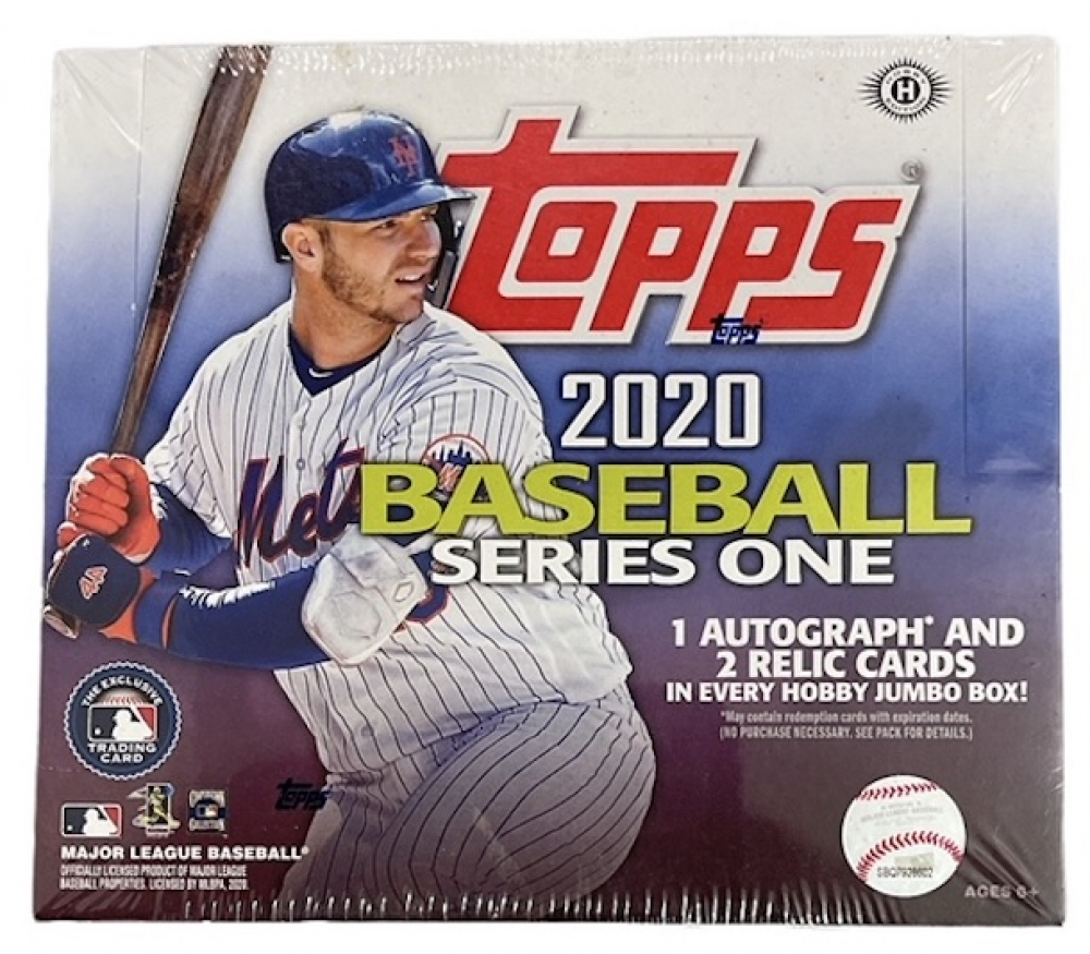 2020 Topps Series 1 Baseball Hobby Jumbo Box with (10) Packs Pristine