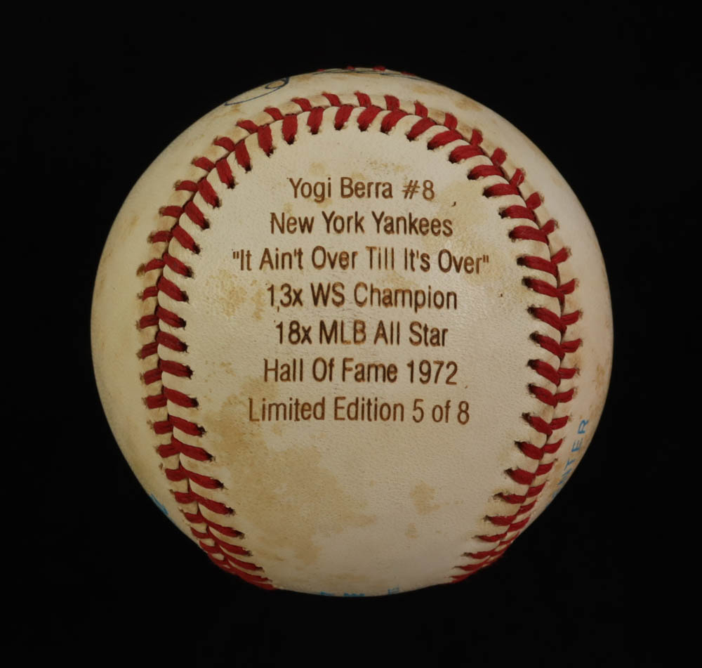 Yogi Berra Signed LE OAL Stat Engraved Baseball (JSA) at PristineAuction.com Yogi Berra Signed LE OAL Stat Engraved Baseball (JSA) at PristineAuction.com