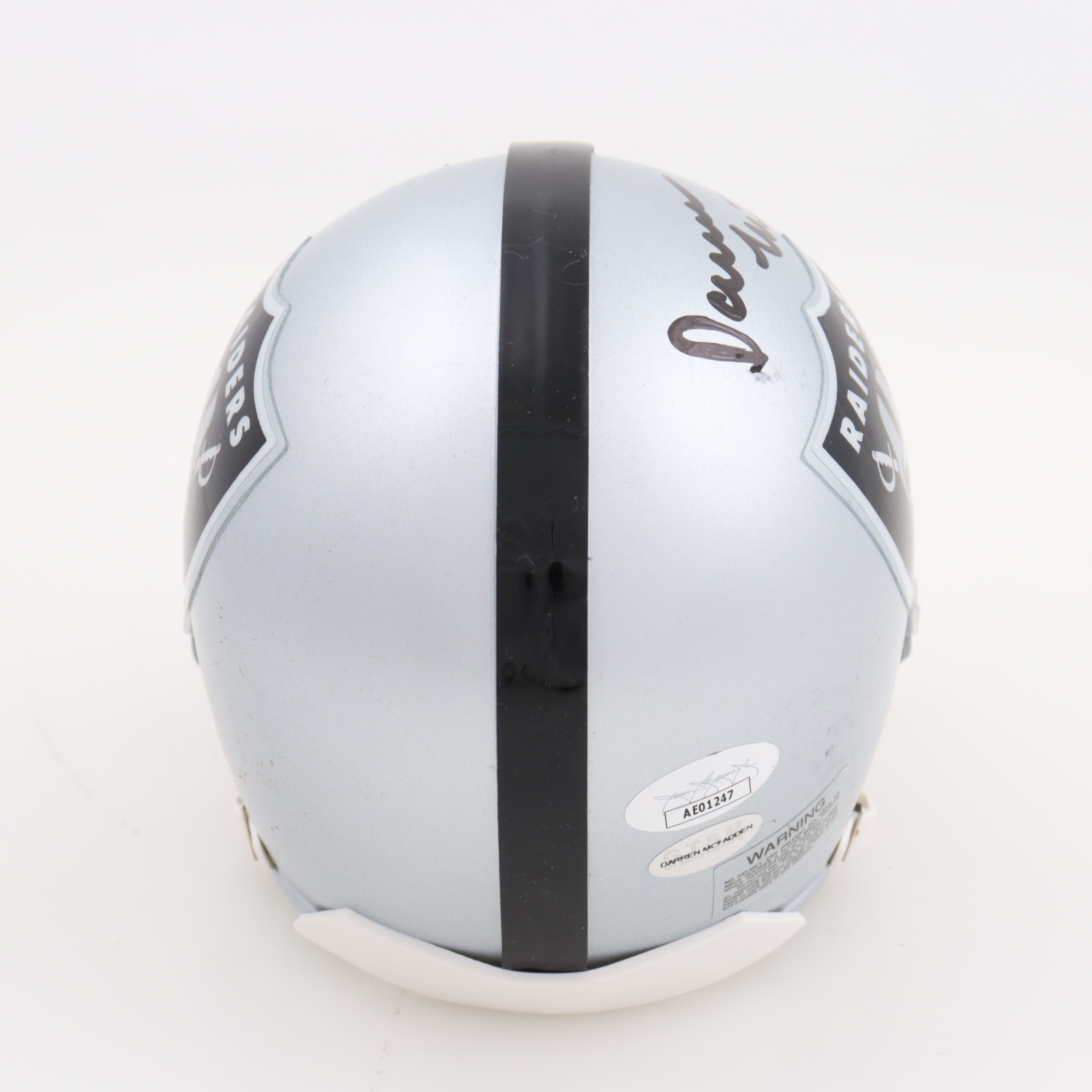 Darren McFadden Signed Raiders Mini Helmet (JSA & McFadden) at PristineAuction.com Darren McFadden Signed Raiders Mini Helmet (JSA & McFadden) at PristineAuction.com