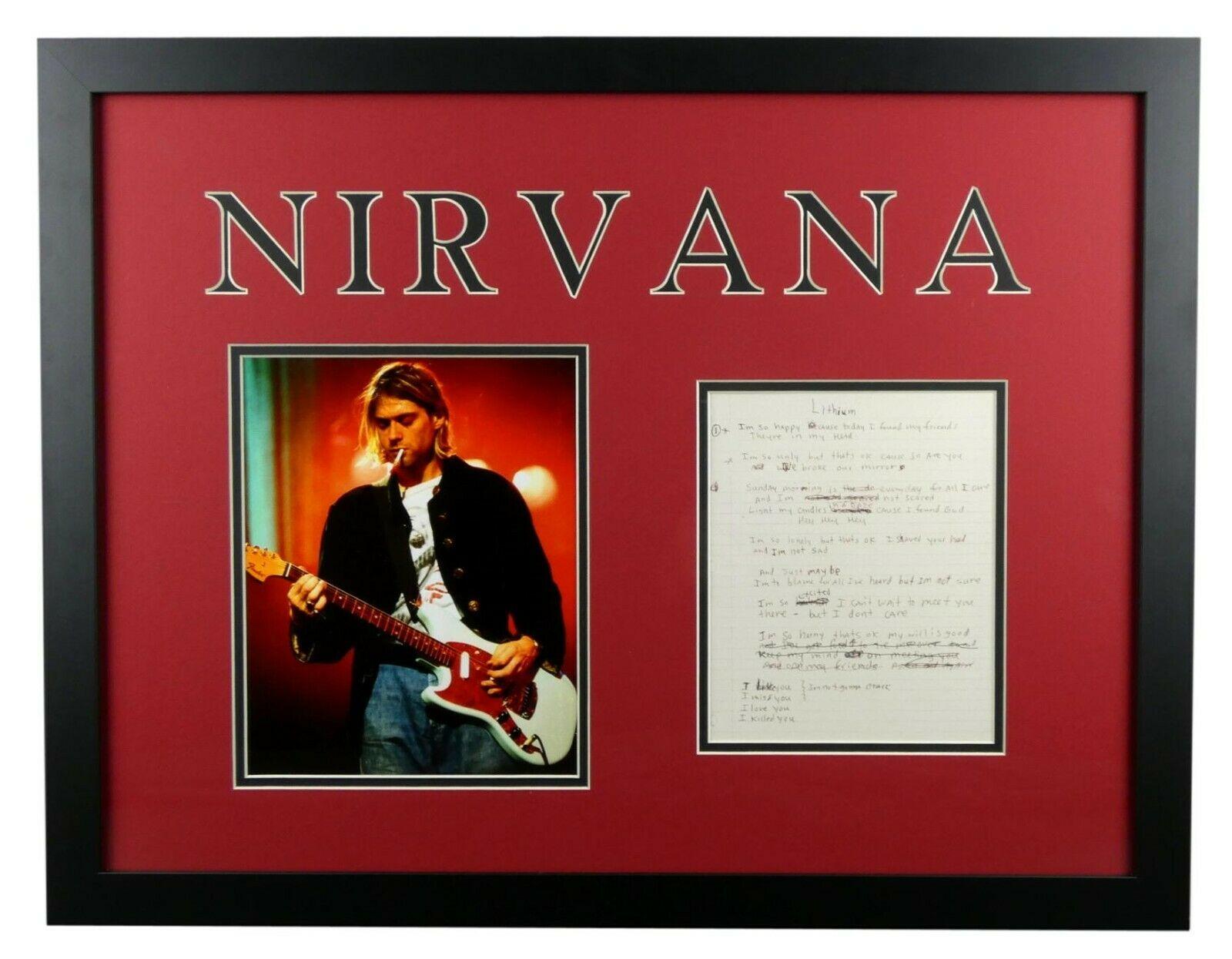 Kurt Cobain Nirvana 20x27 Custom Framed Photo Display with Cobain ...