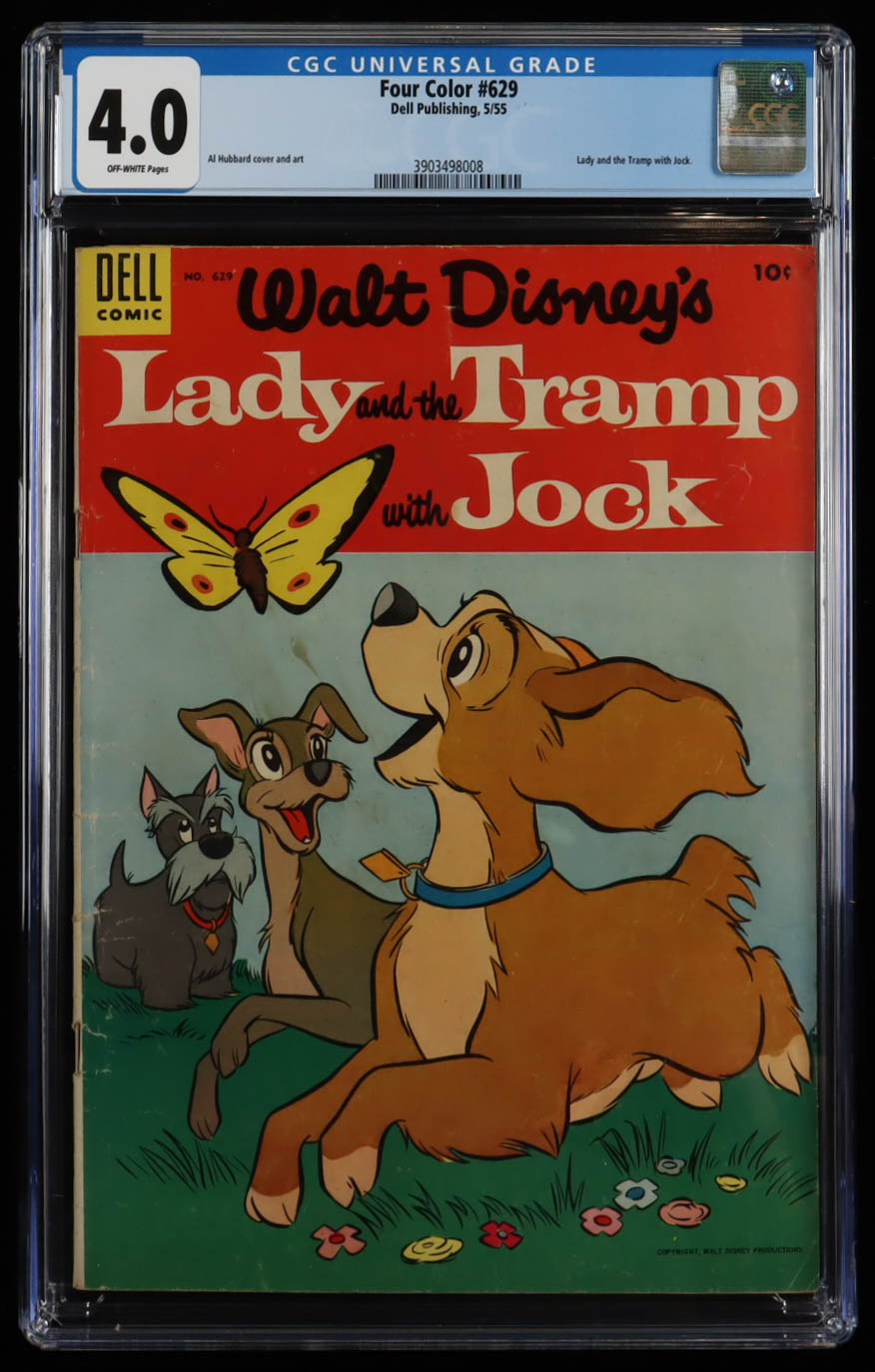 1955 "Walt Disney's Lady And The Tramp With Jock" Issue #629 Dell Comic Book (CGC 4.0) at PristineAuction.com 1955 "Walt Disney's Lady And The Tramp With Jock" Issue #629 Dell Comic Book (CGC 4.0) at PristineAuction.com