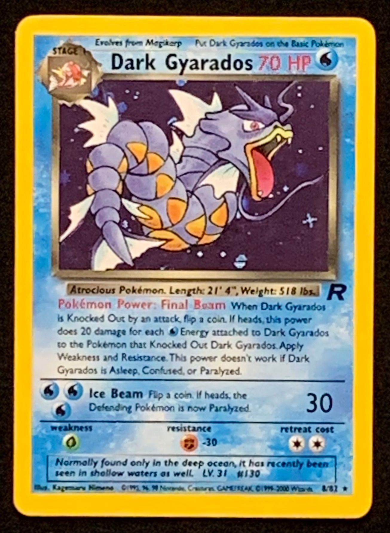 Dark Gyarados 2000 Pokemon Team Rocket Unlimited #8 Holo at PristineAuction.com Dark Gyarados 2000 Pokemon Team Rocket Unlimited #8 Holo at PristineAuction.com