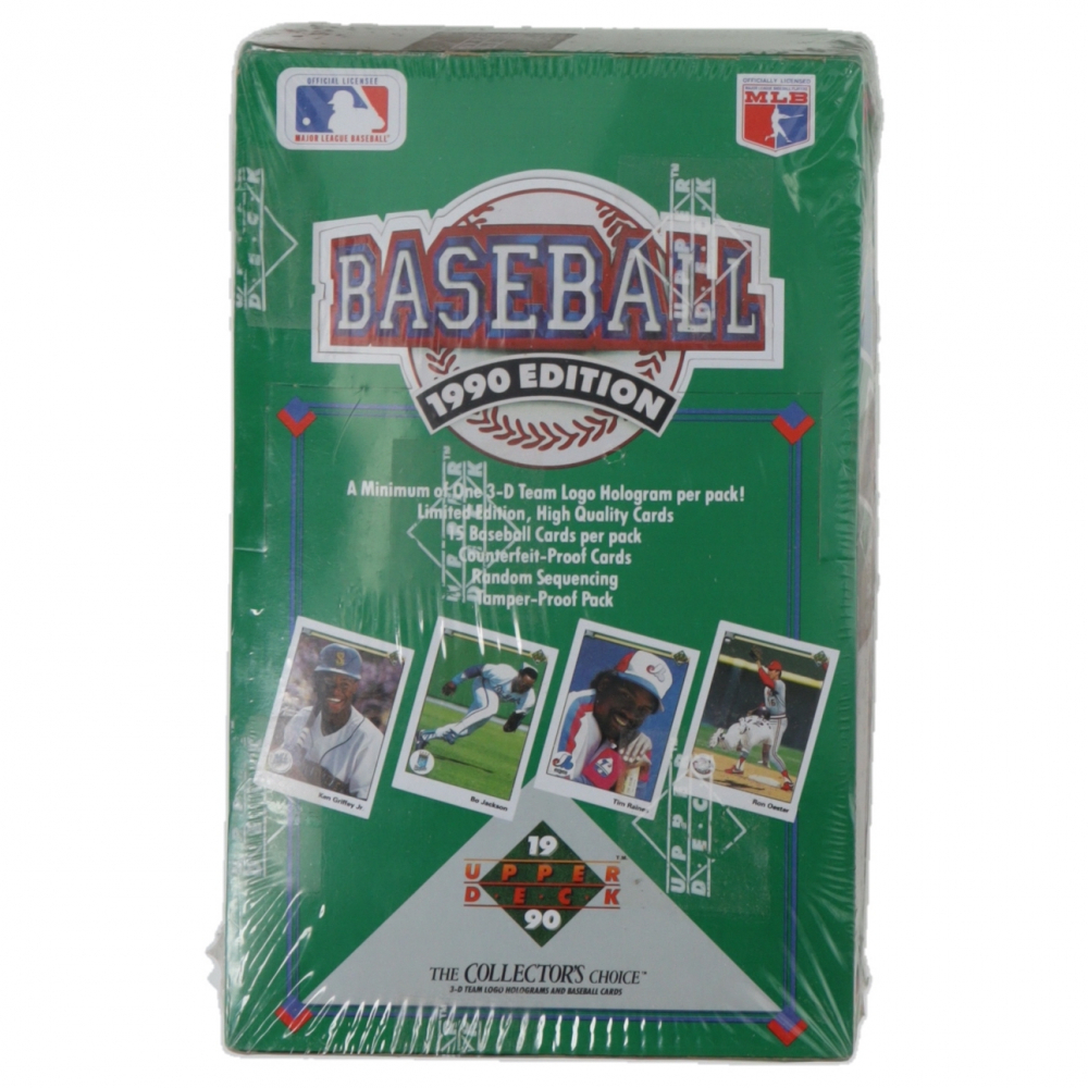 1990 Upper Deck Baseball Cards - Factory Sealed Box Of 36 Foil Packs With Holograms