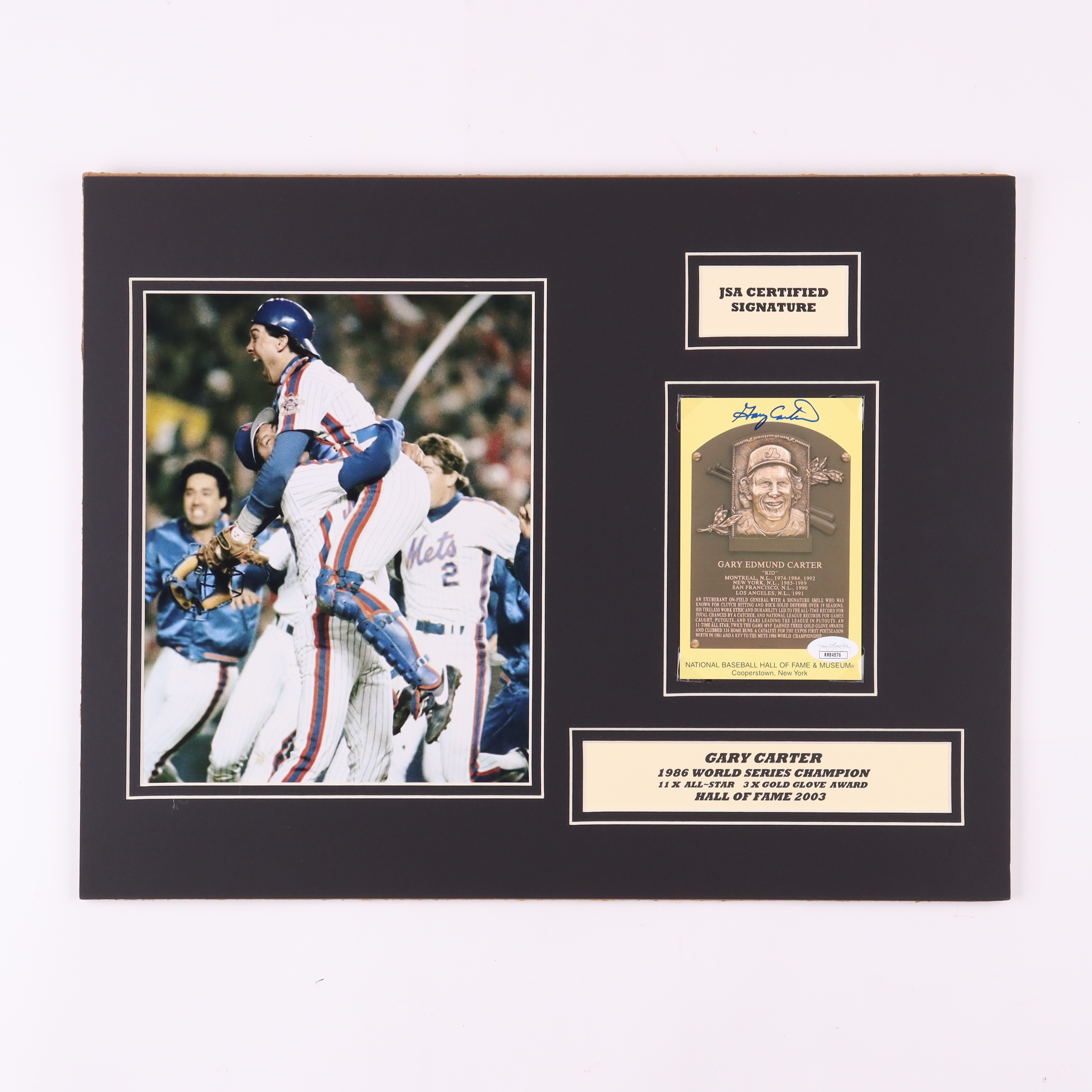 Gary Carter Signed Custom Matted Hall of Fame Plaque Postcard Display (JSA) at PristineAuction.com Gary Carter Signed Custom Matted Hall of Fame Plaque Postcard Display (JSA) at PristineAuction.com