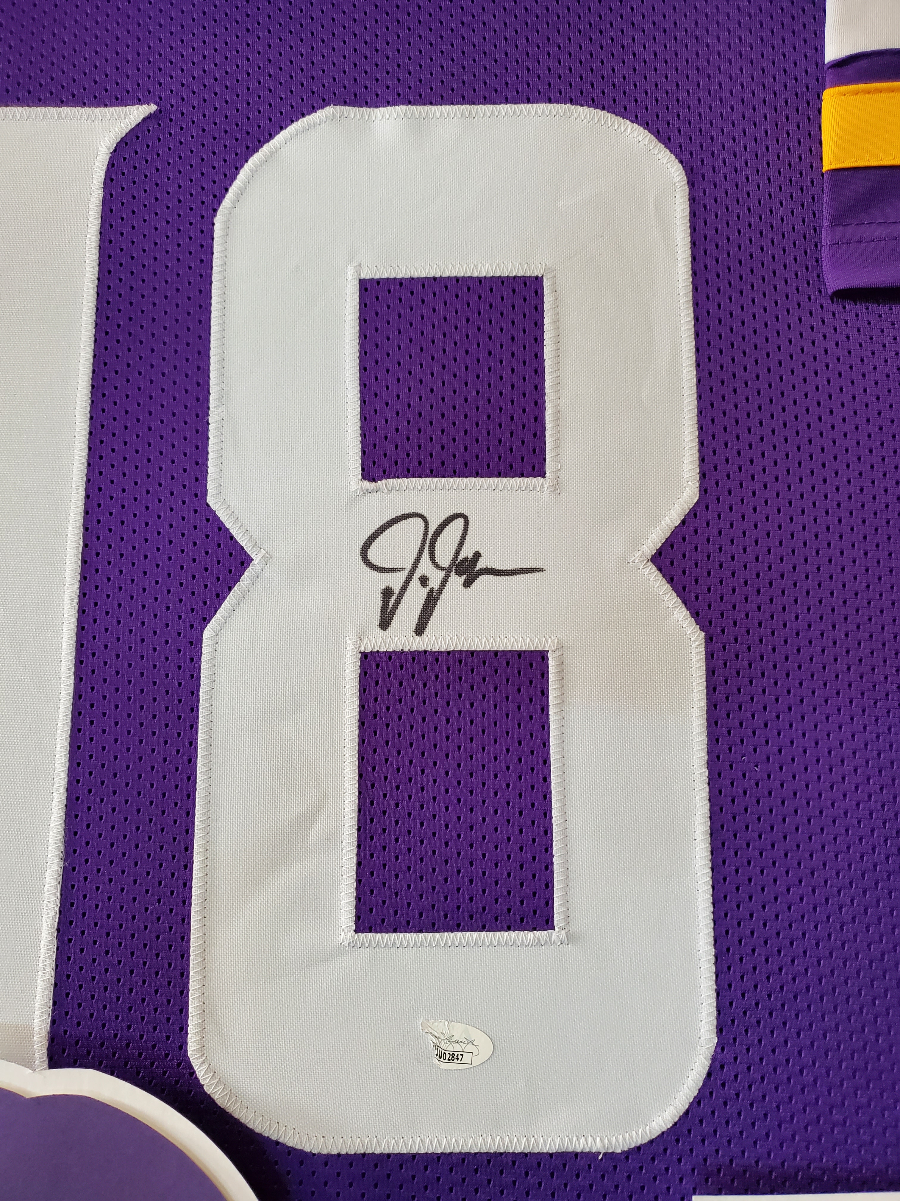 Justin Jefferson Signed Vikings Custom Framed Jersey Display (JSA) at PristineAuction.com Justin Jefferson Signed Vikings Custom Framed Jersey Display (JSA) at PristineAuction.com