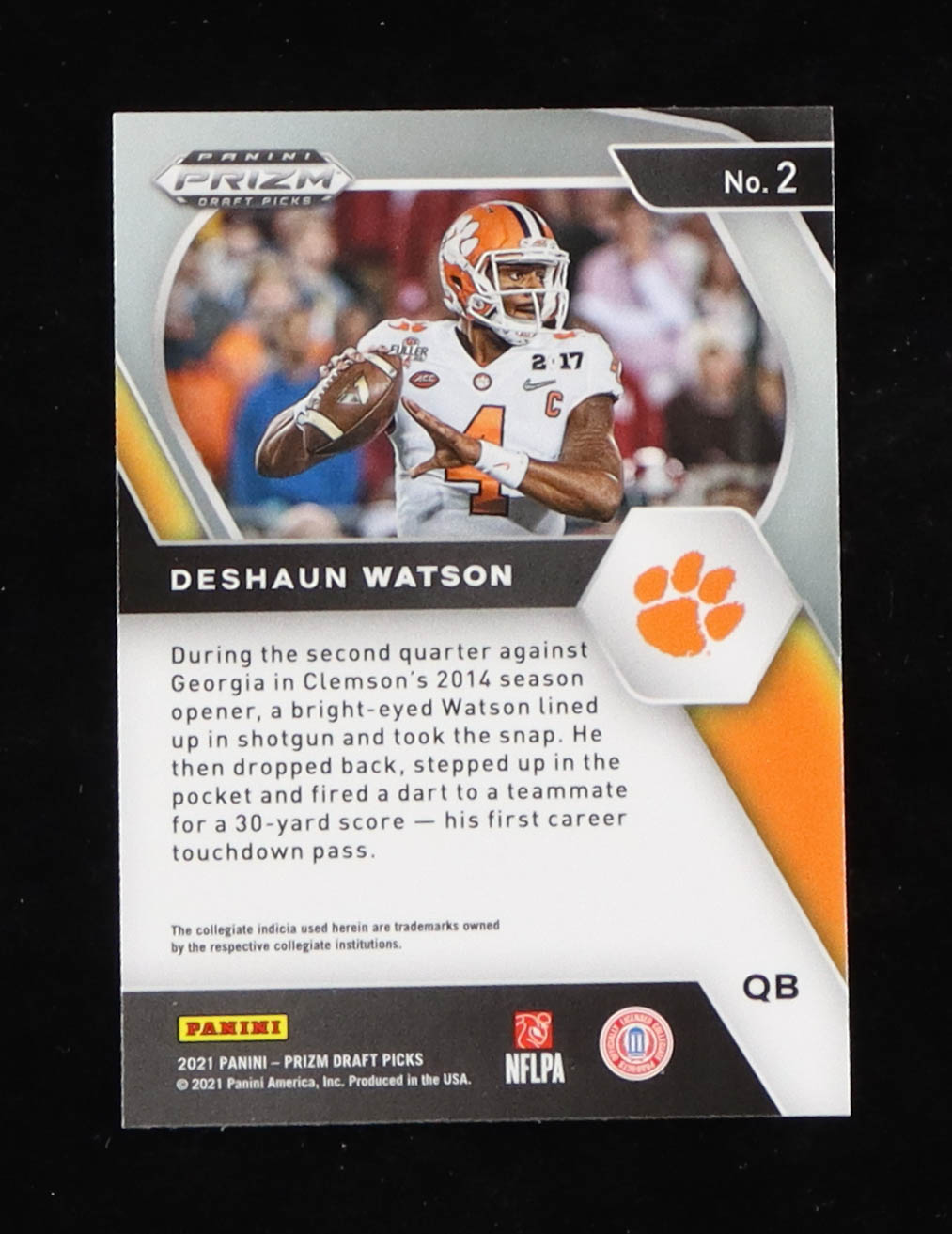 Deshaun Watson 2021 Panini Prizm Draft Picks #2 at PristineAuction.com Deshaun Watson 2021 Panini Prizm Draft Picks #2 at PristineAuction.com