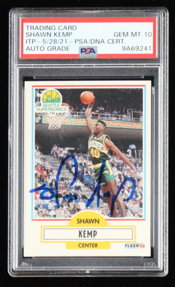 Shawn Kemp Signed 199091 Fleer 178 RC (PSA) Pristine Auction