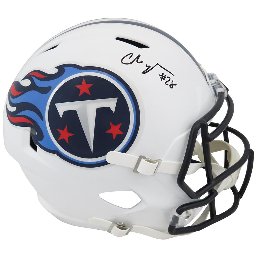Casque Chris Johnson Titans Signé, Taille Réelle, Avec Certificat D'authenticité
