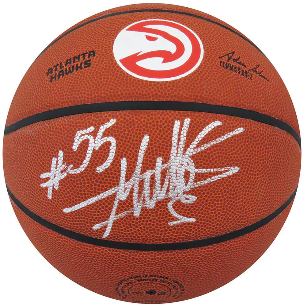 Dikembe Mutombo Signed Hawks Logo NBA Basketball (Schwartz) at PristineAuction.com Dikembe Mutombo Signed Hawks Logo NBA Basketball (Schwartz) at PristineAuction.com