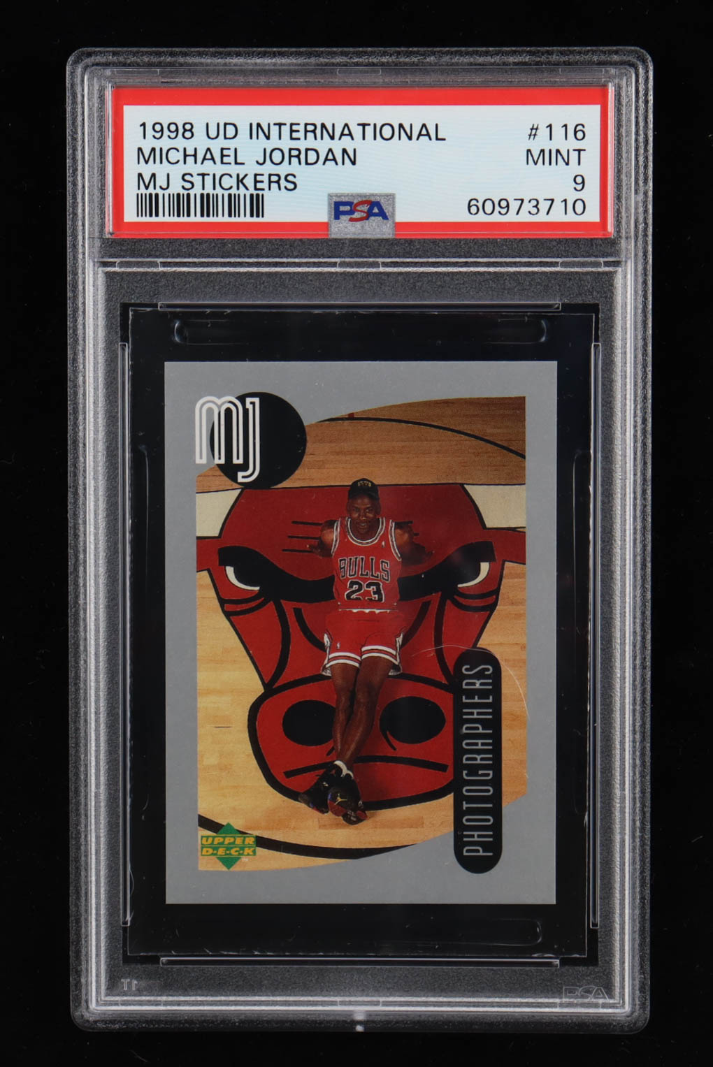 Michael Jordan 1998 Upper Deck MJ Sticker Collection #116 (PSA 9) at PristineAuction.com Michael Jordan 1998 Upper Deck MJ Sticker Collection #116 (PSA 9) at PristineAuction.com