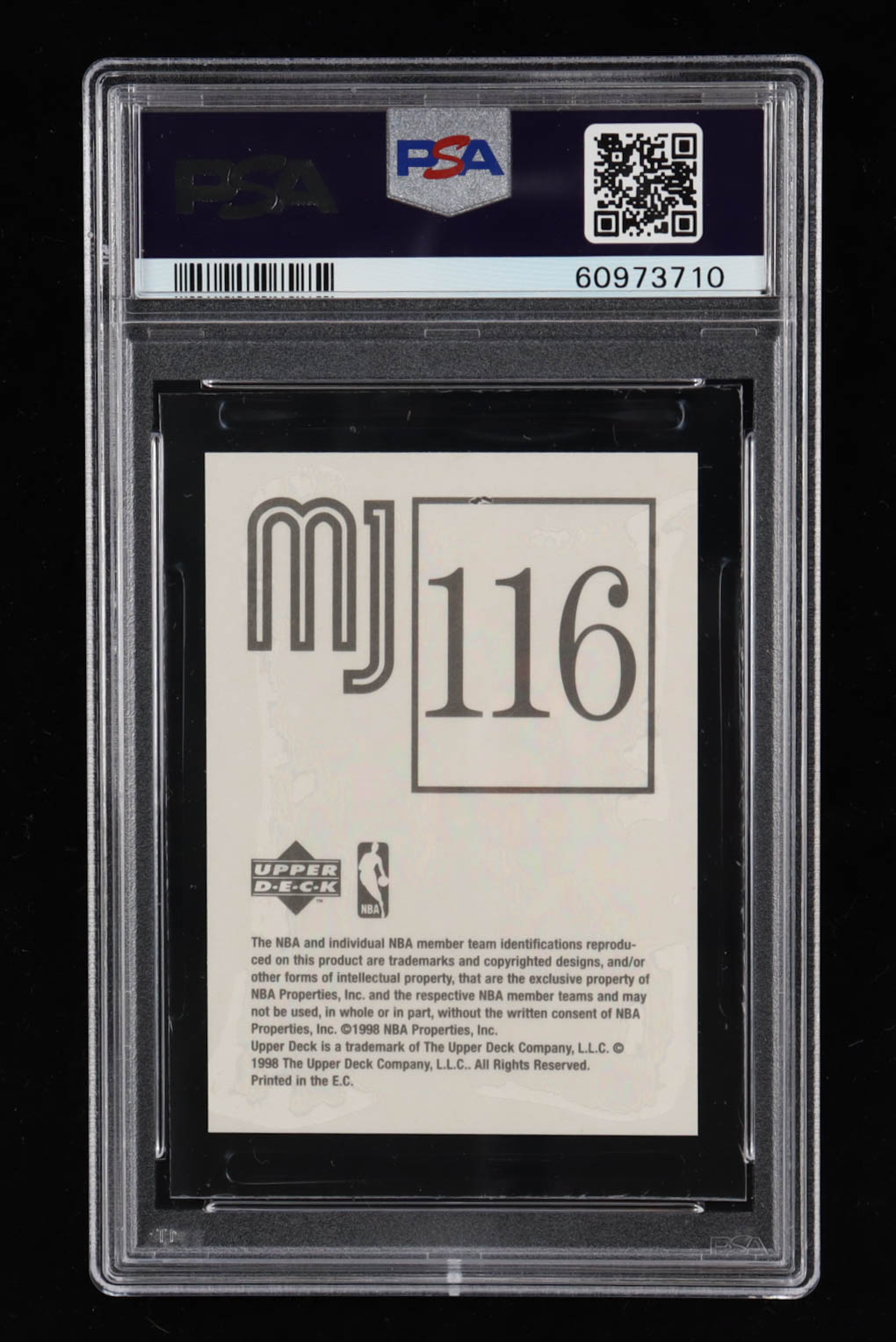 Michael Jordan 1998 Upper Deck MJ Sticker Collection #116 (PSA 9) at PristineAuction.com Michael Jordan 1998 Upper Deck MJ Sticker Collection #116 (PSA 9) at PristineAuction.com