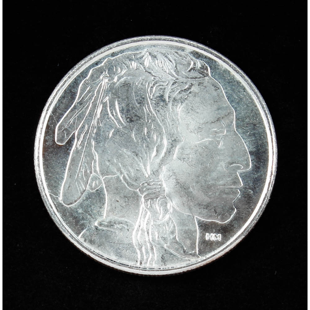 Buffalo Nickel Silver Bullion Round Coin Pristine Auction