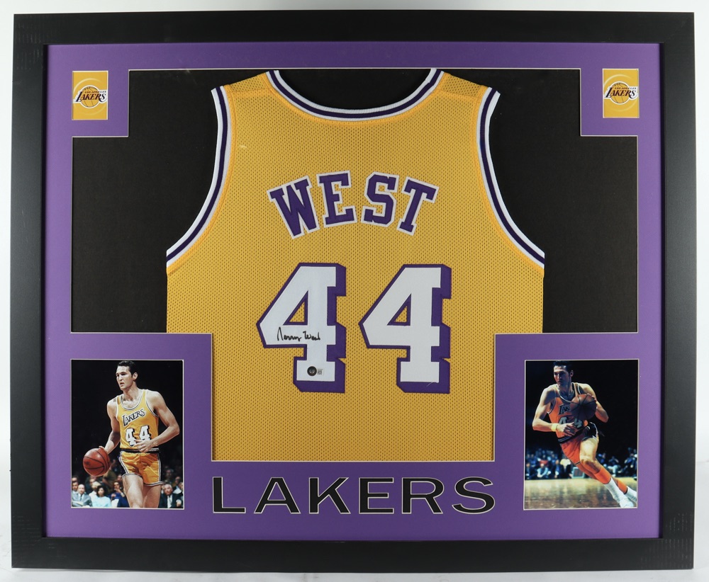 Jerry West Signed Custom Framed Jersey Display (Beckett) at PristineAuction.com Jerry West Signed Custom Framed Jersey Display (Beckett) at PristineAuction.com