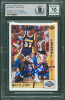 Magic Johnson Signed 1991-92 Upper Deck #34 CC / Michael Jordan (BGS) at PristineAuction.com