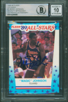 Magic Johnson Signed 1989-90 Fleer Stickers #5 (BGS) at PristineAuction.com